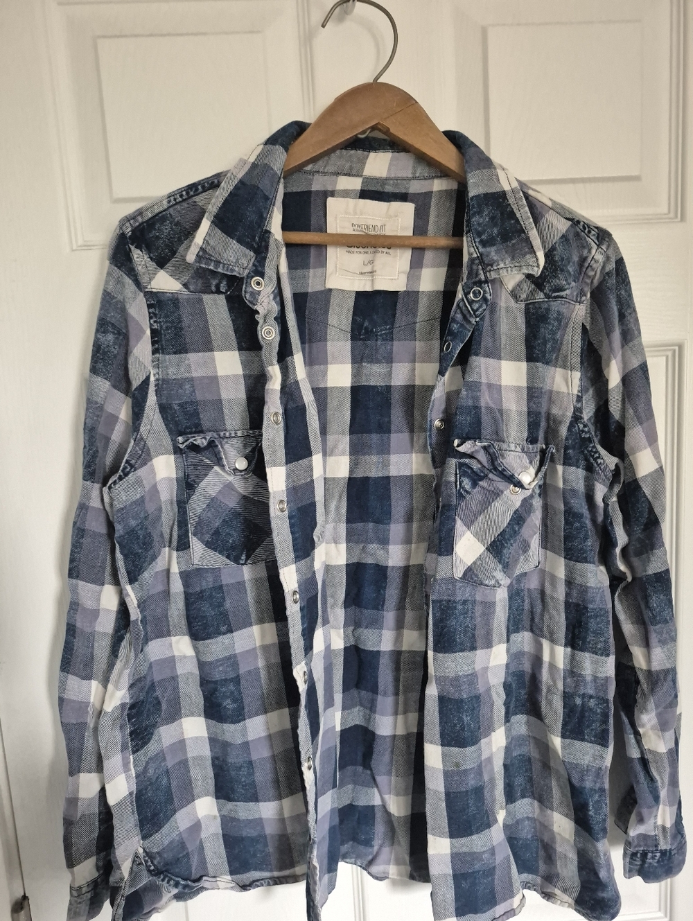 Cotton  Plaid Button-Up Shirt